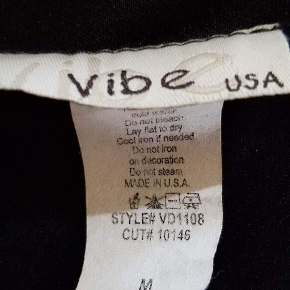 Vibe Black Stretchy Dress With Rosettes size Medium - Picture 6 of 8